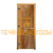 Дверь стекло ДЕКОР "ДЕРЕВО" ЛЮКС 190х70 (8мм, 3 петли 710 CR) (ОСИНА)